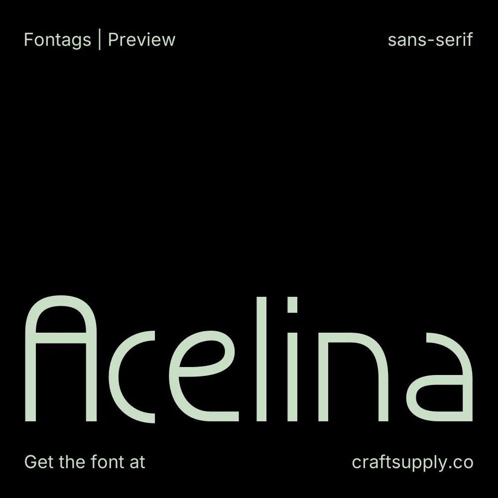 Acelina font specimen