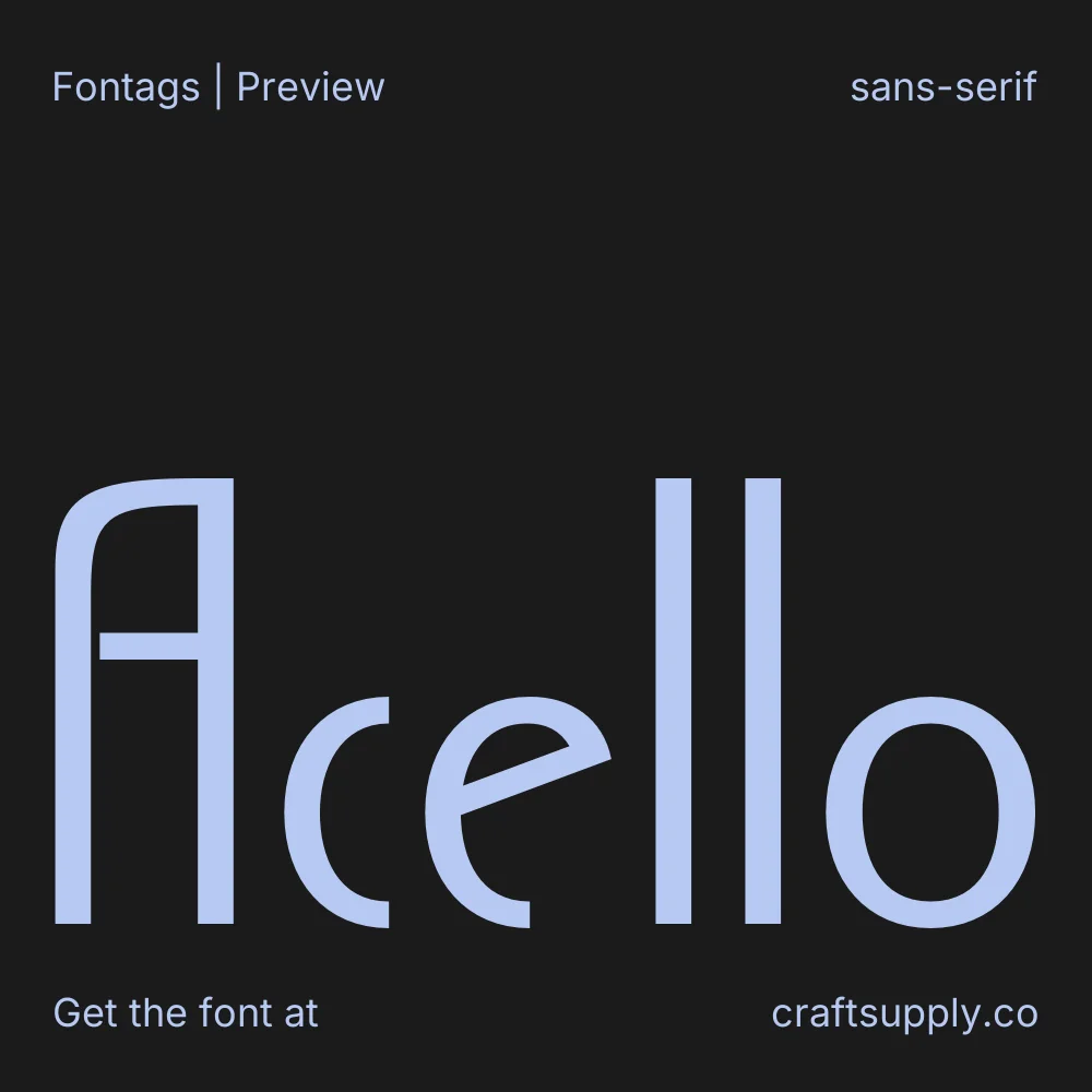 Acello font specimen