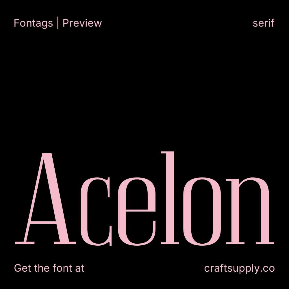 Acelon font specimen