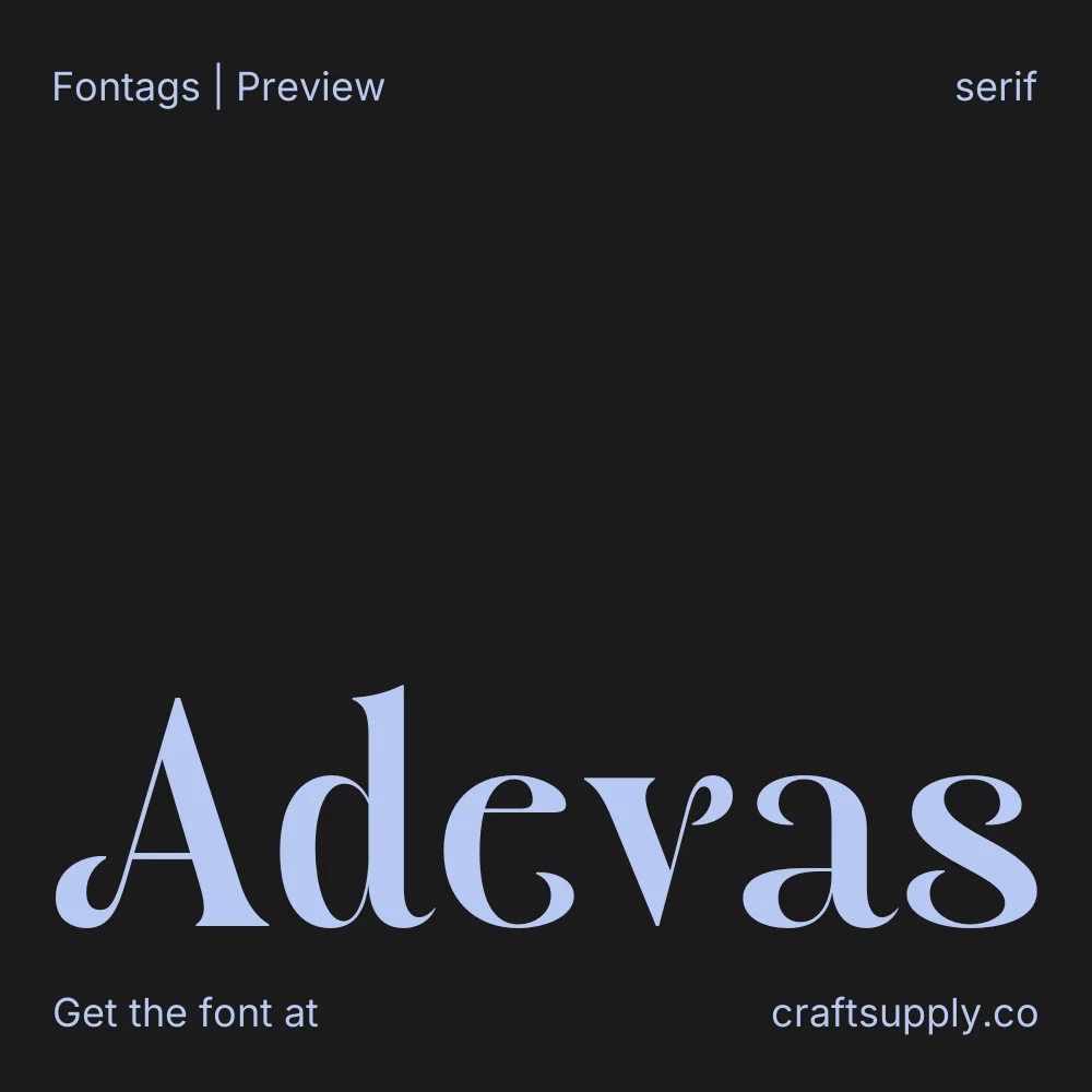 Adevas font specimen