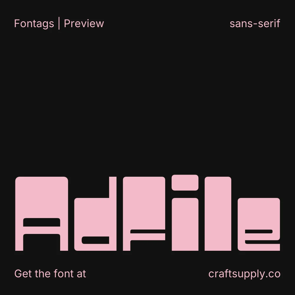 Adfile font specimen