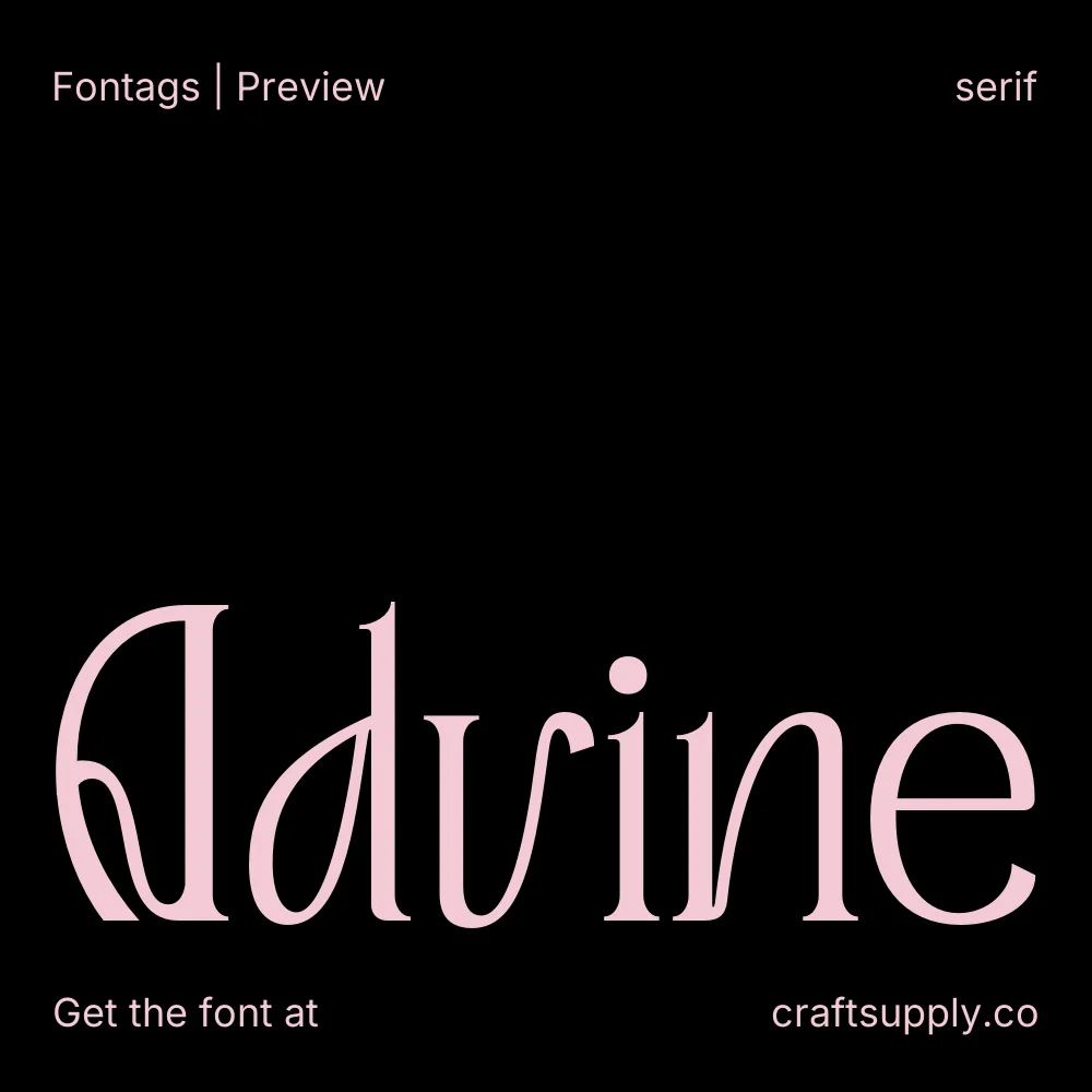 Advine font specimen