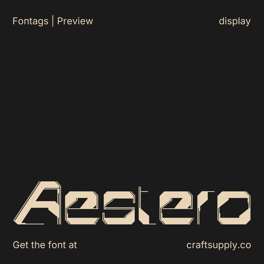 Aestero font specimen