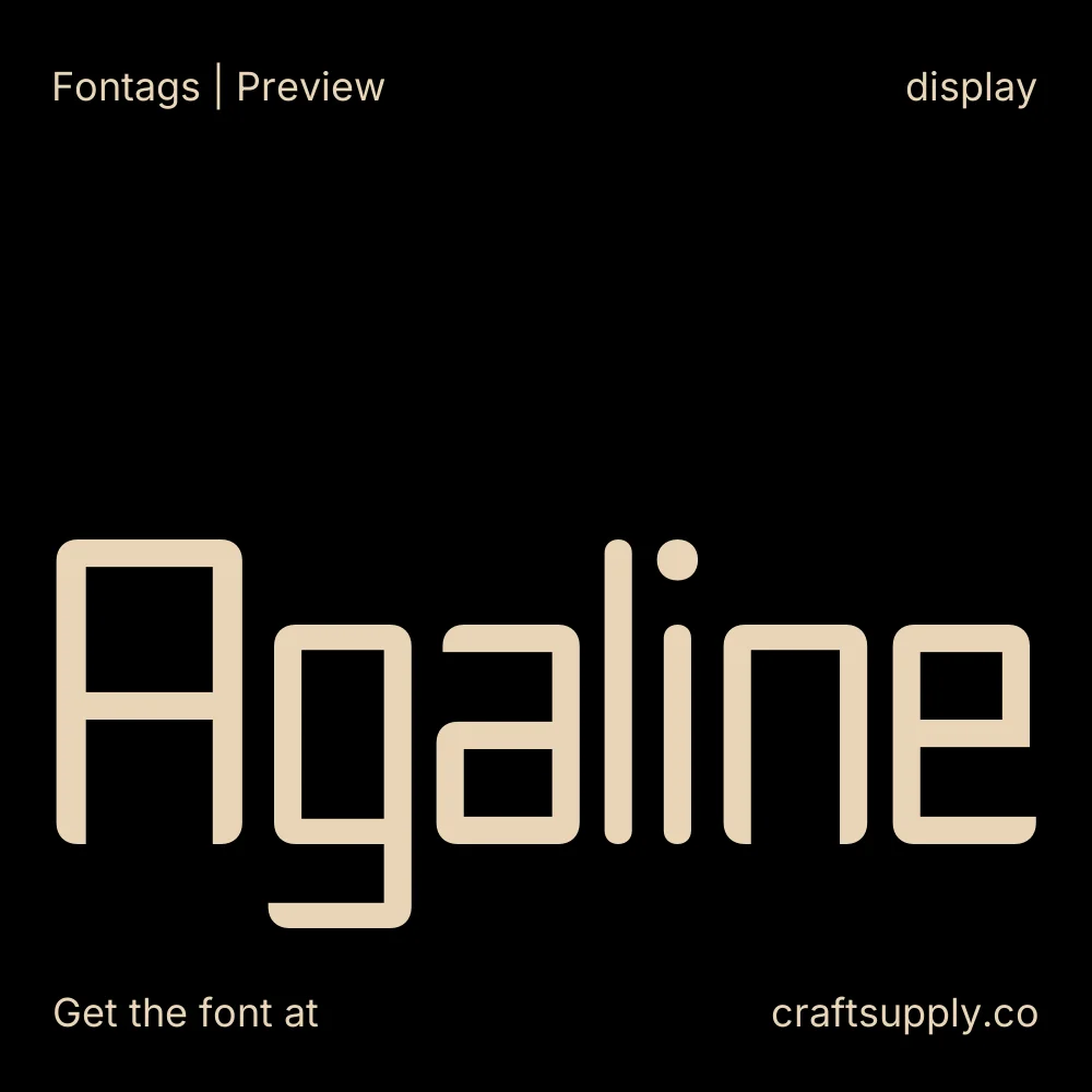 Agaline font specimen