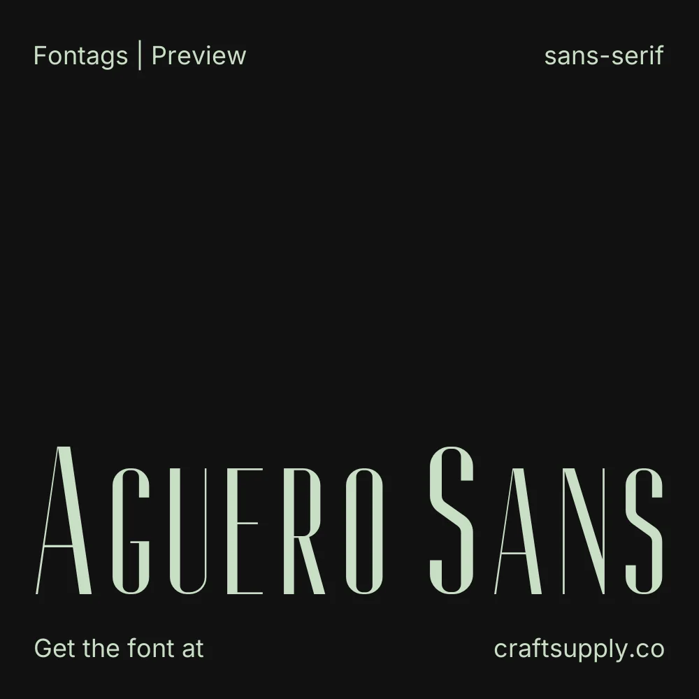 Aguero Sans font specimen