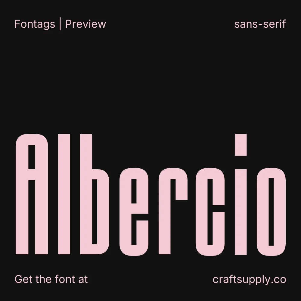 Albercio font specimen