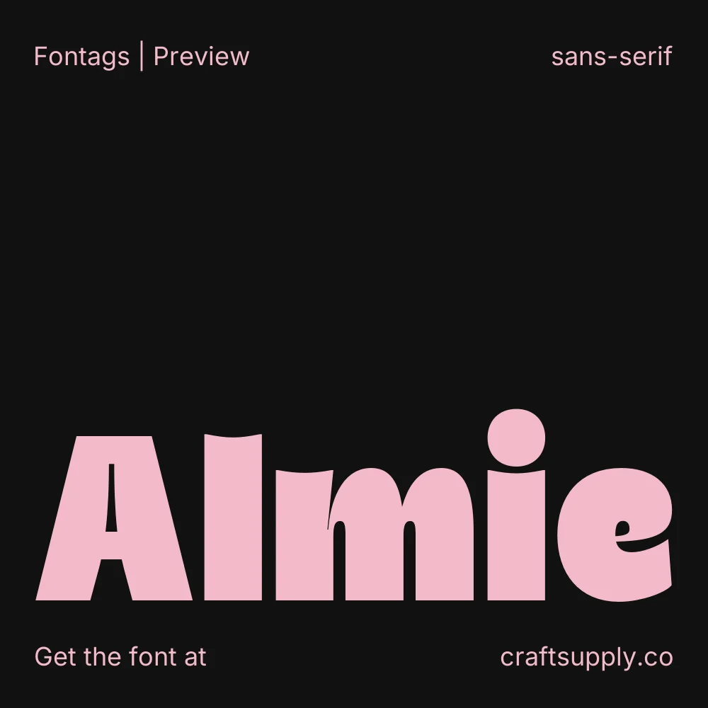 Almie font specimen