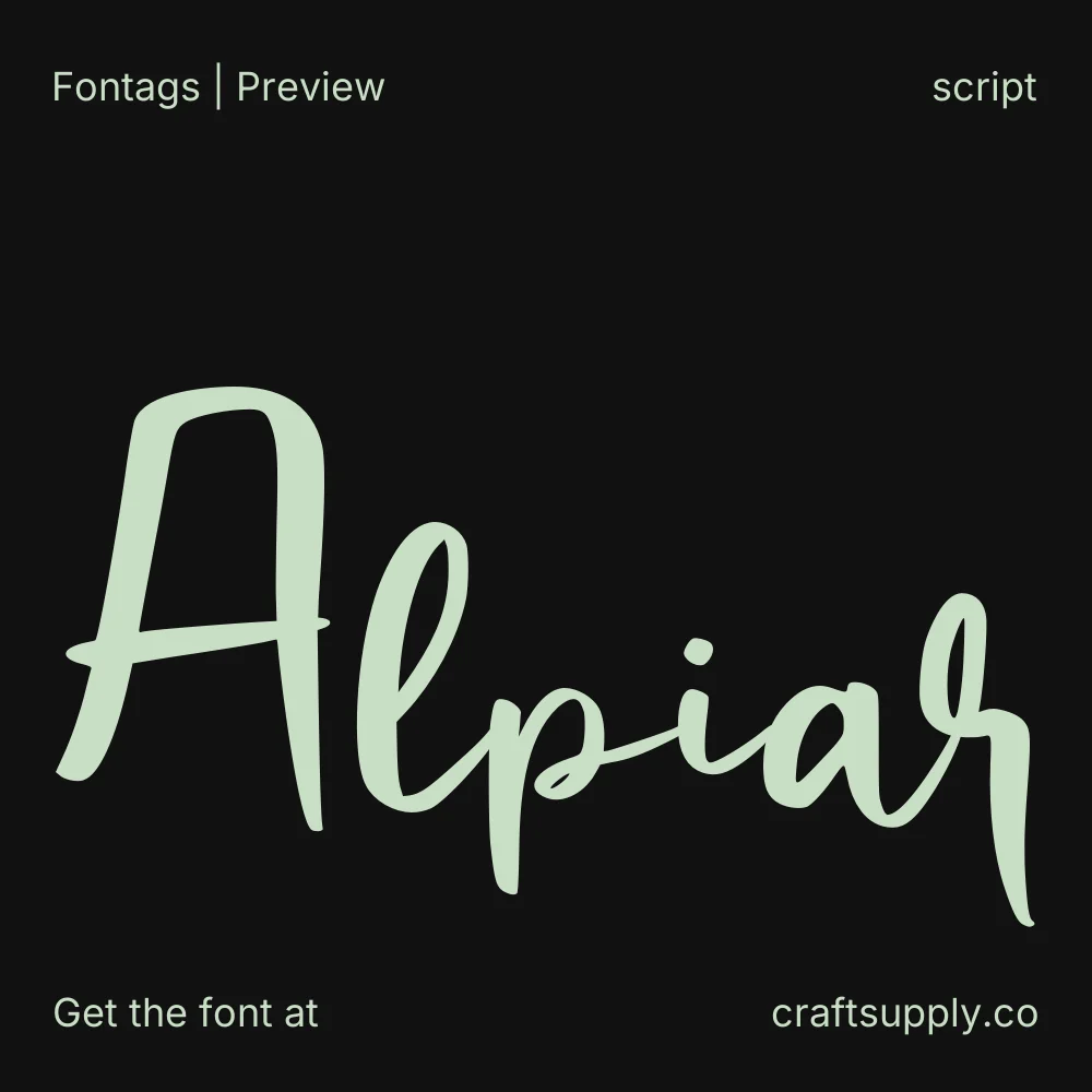 Alpiar font specimen