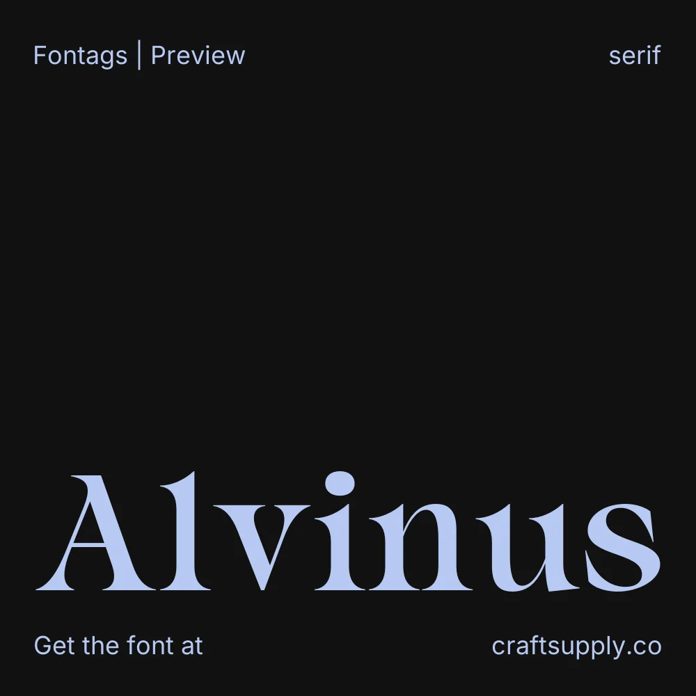 Alvinus font specimen