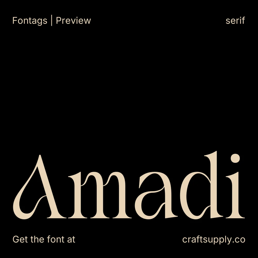 Amadi font specimen