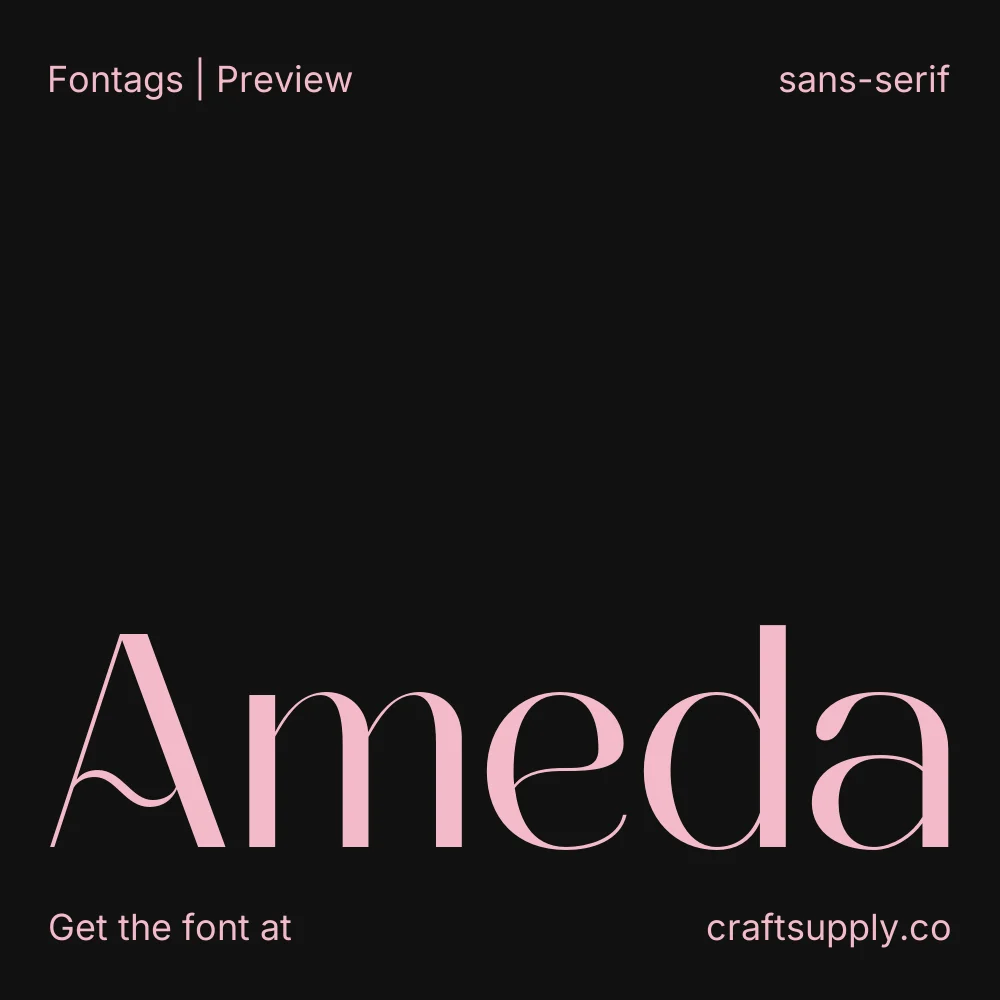 Ameda font specimen