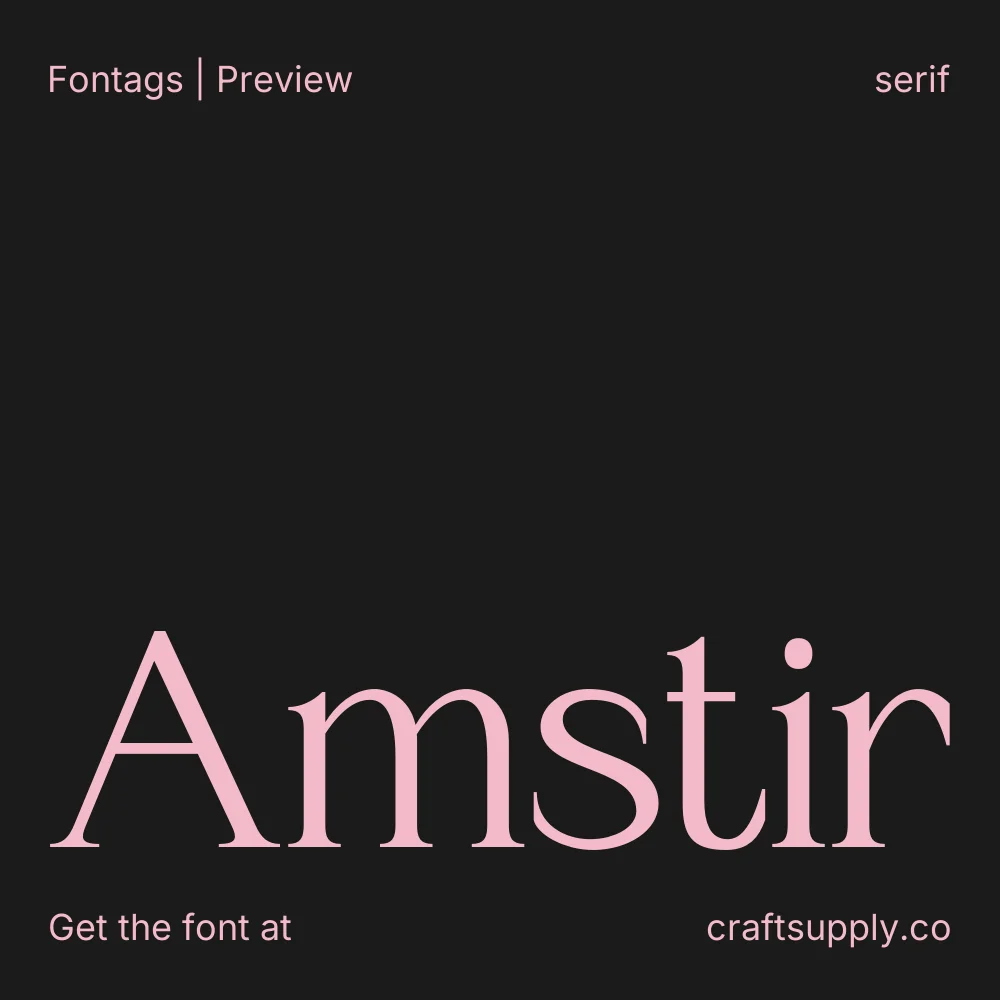 Amstir font specimen