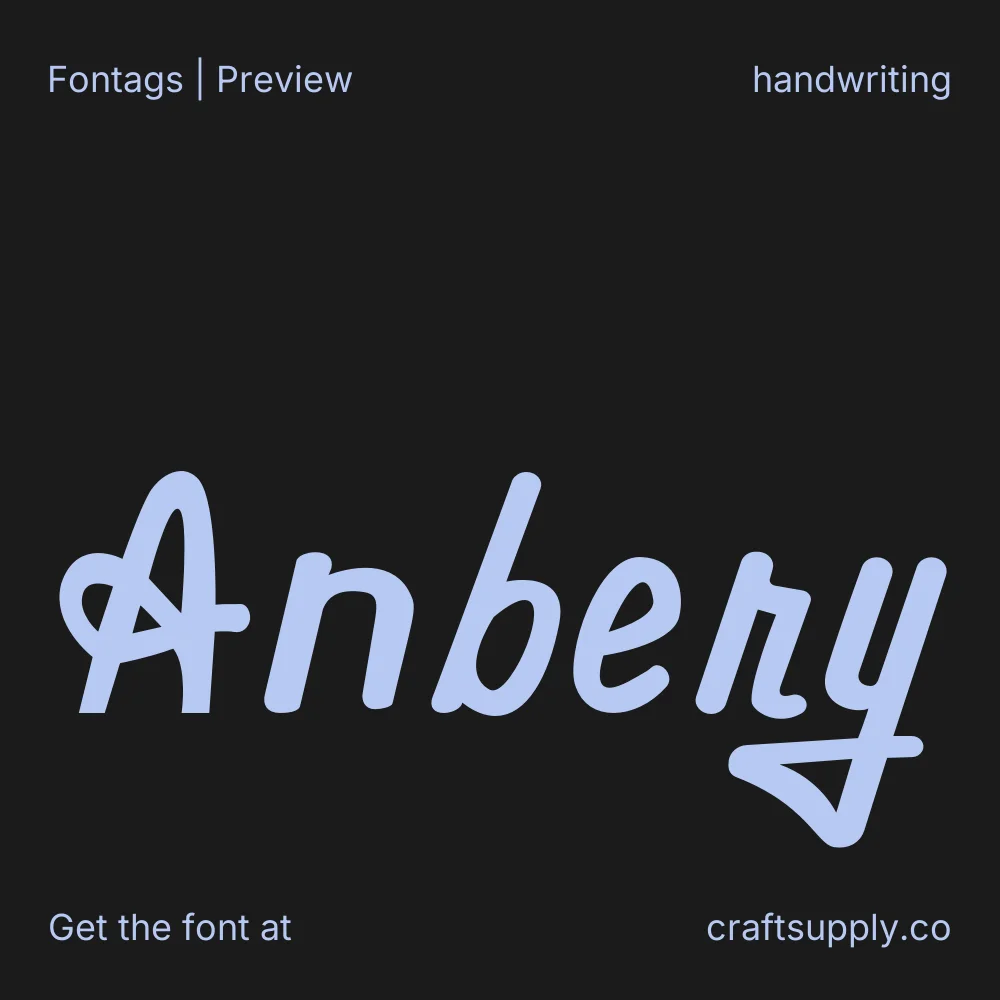 Anbery font specimen