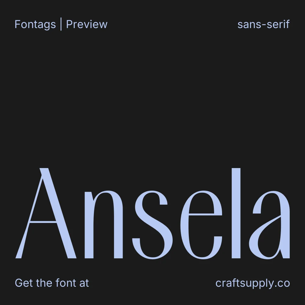 Ansela font specimen