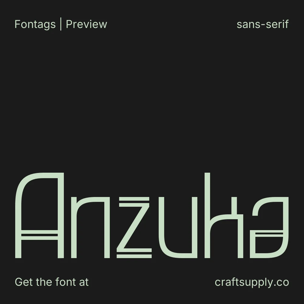 Anzuka font specimen