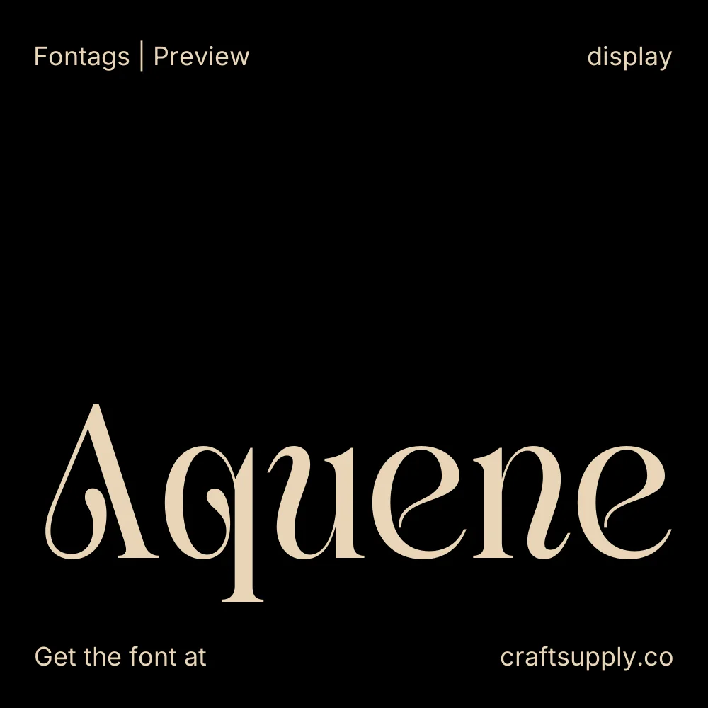 Aquene font specimen