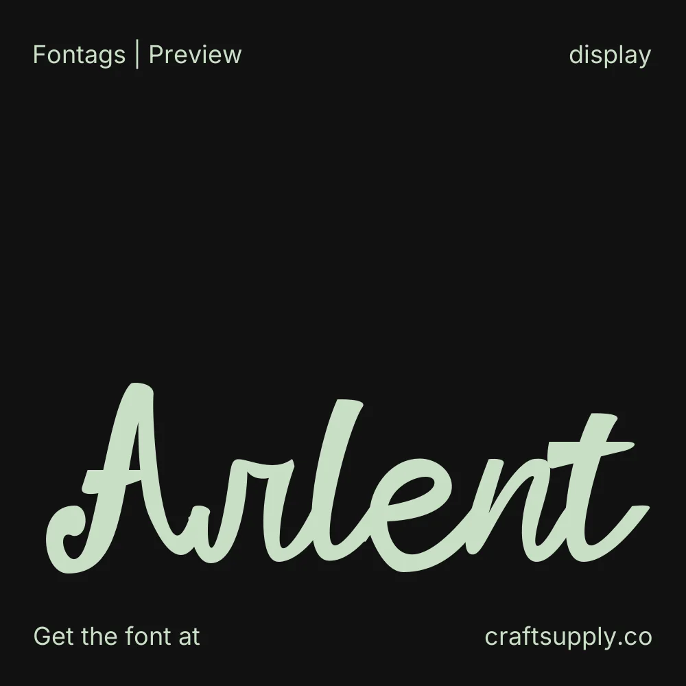 Arlent font specimen