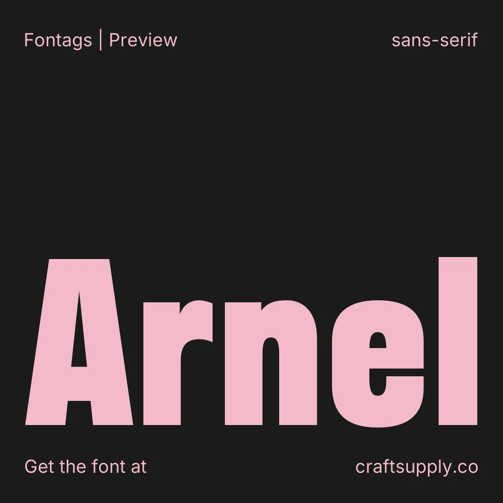Arnel font specimen