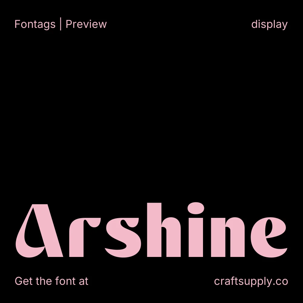 Arshine font specimen