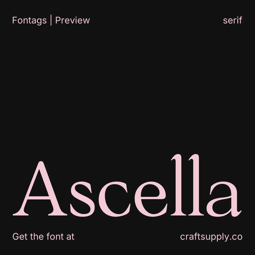 Ascella font specimen