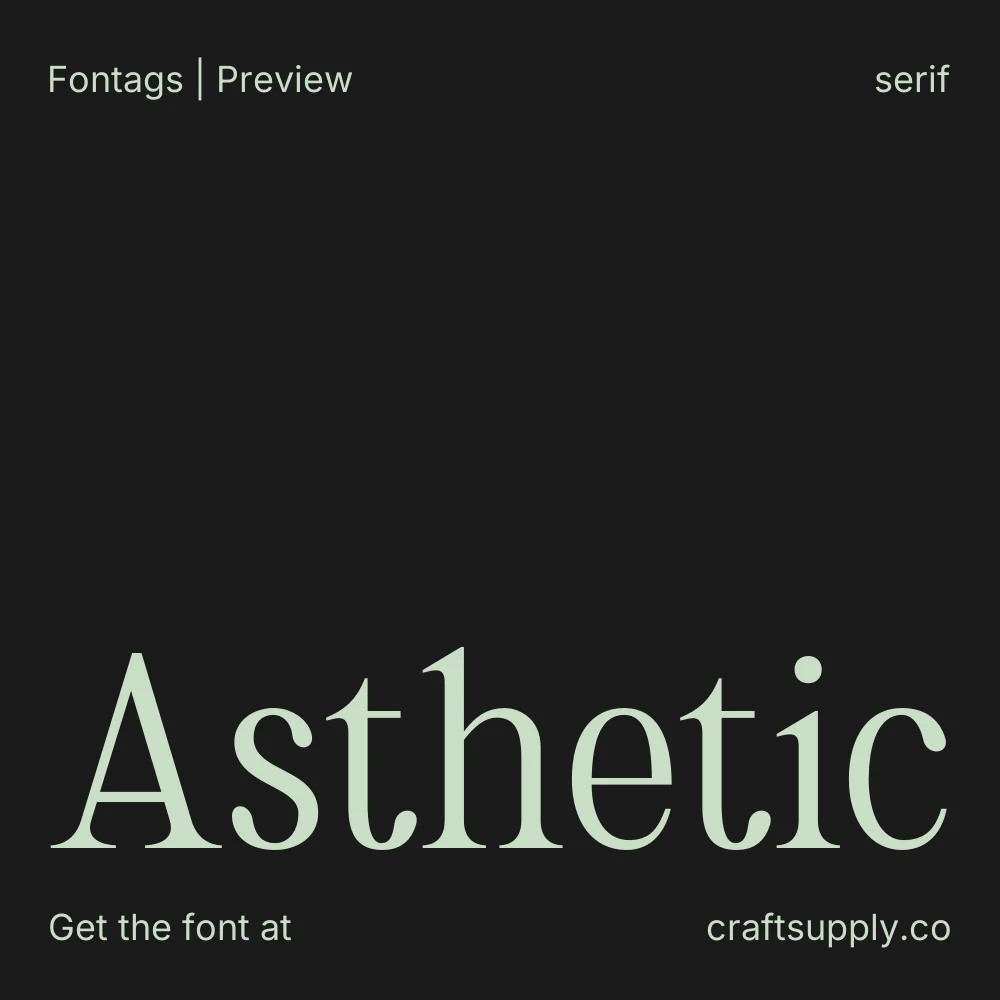 Asthetic font specimen