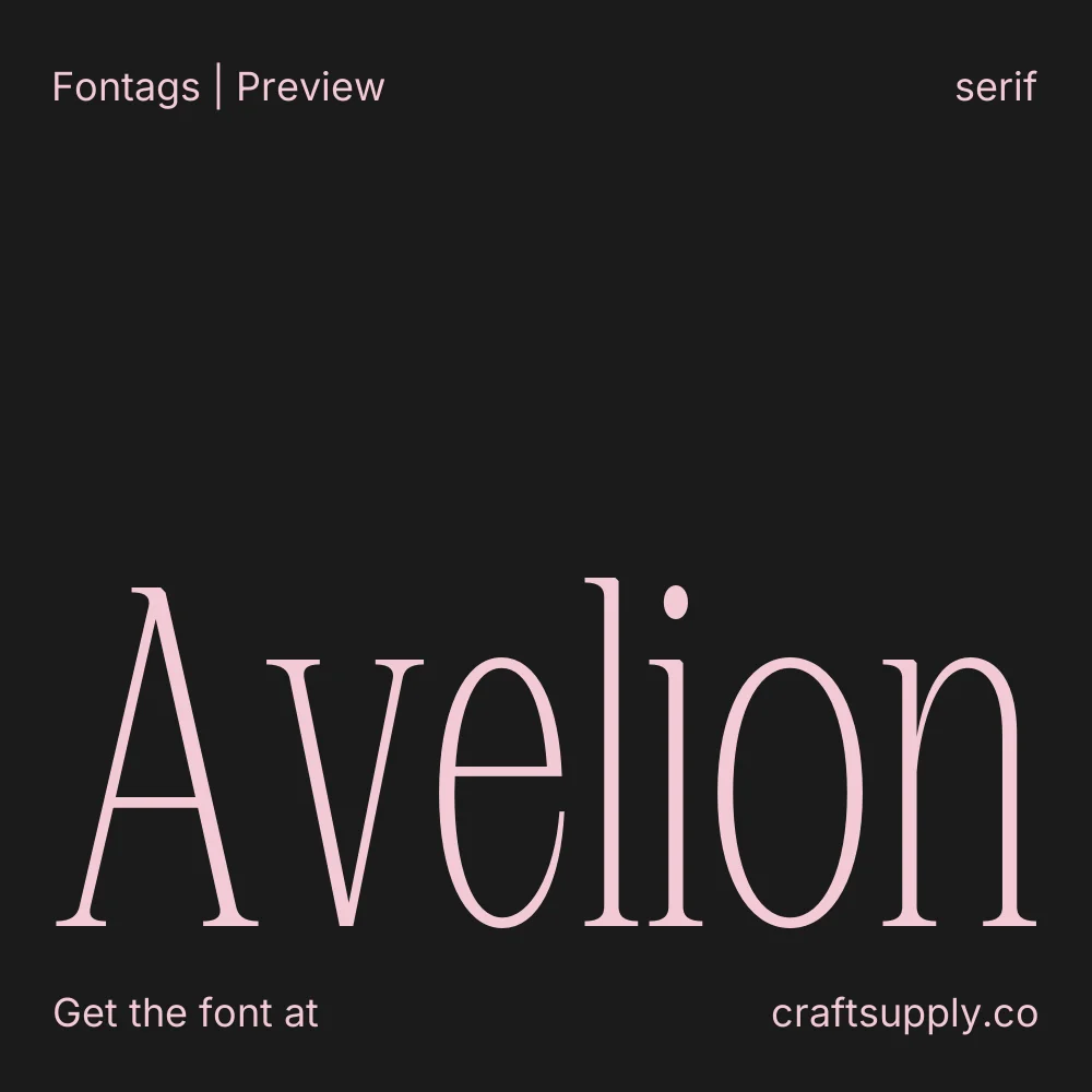 Avelion font specimen