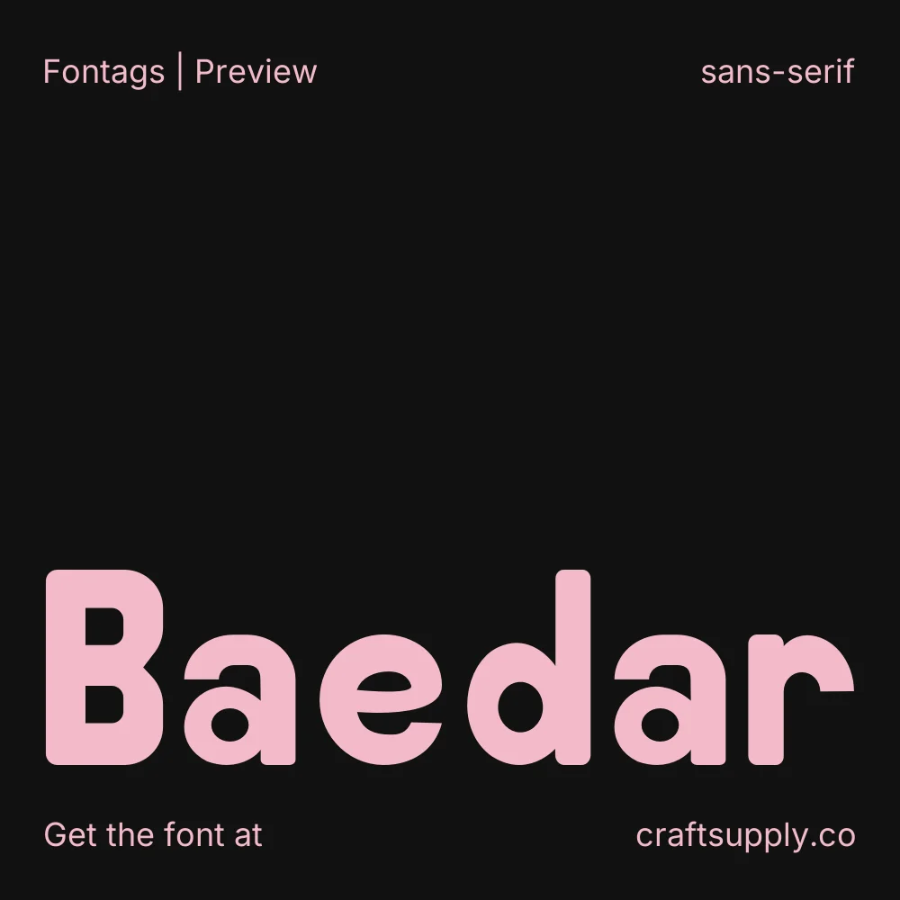 Baedar font specimen