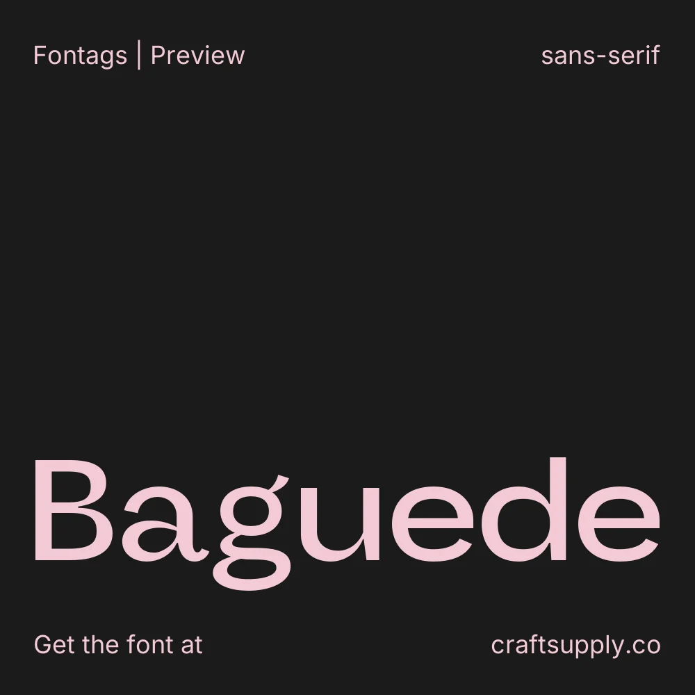 Baguede font specimen