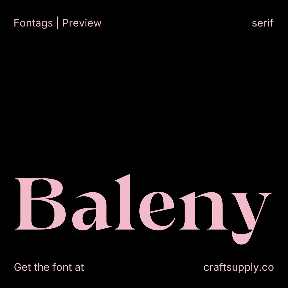 Baleny font specimen