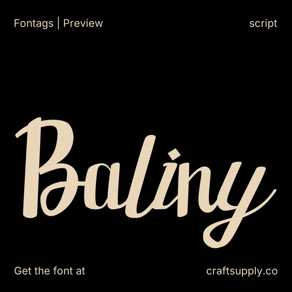 Baliny font specimen