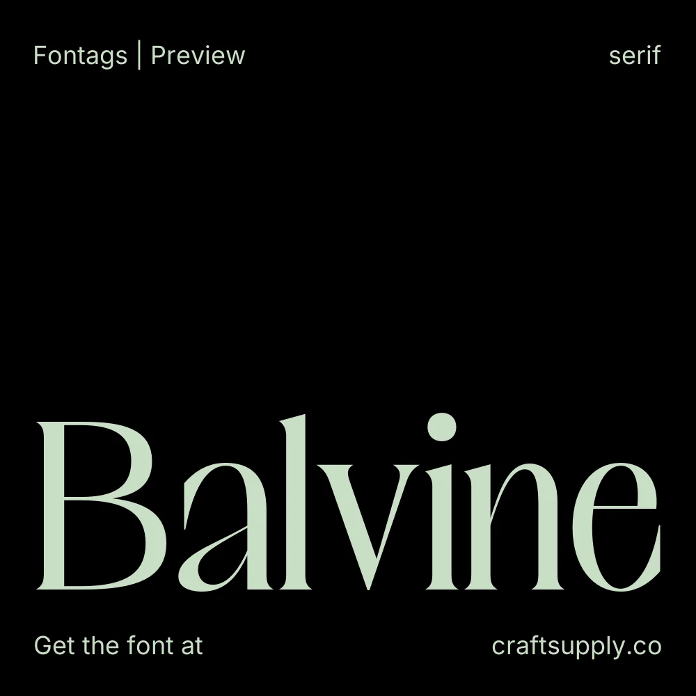 Balvine font specimen
