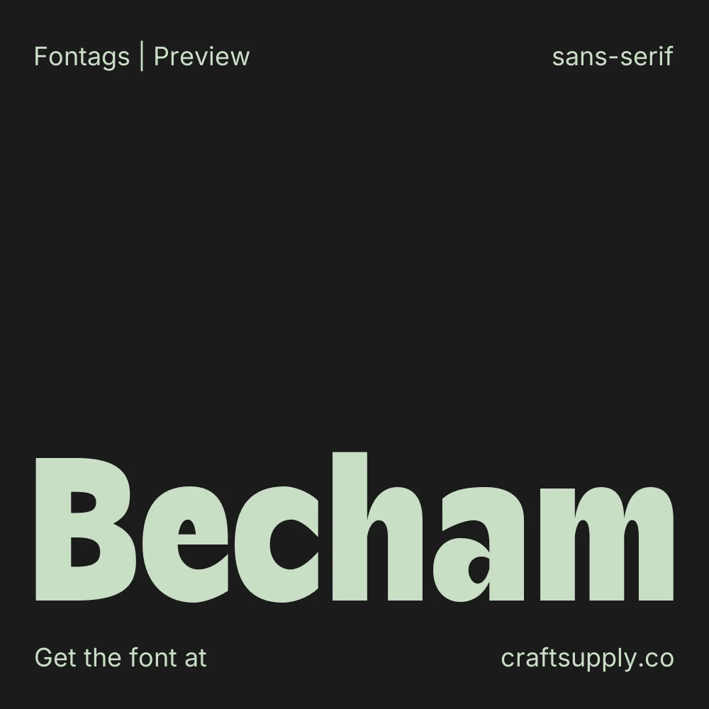 Becham font specimen