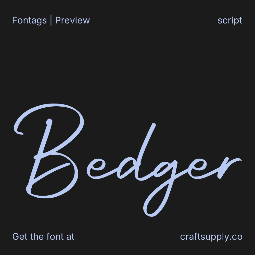 Bedger font specimen