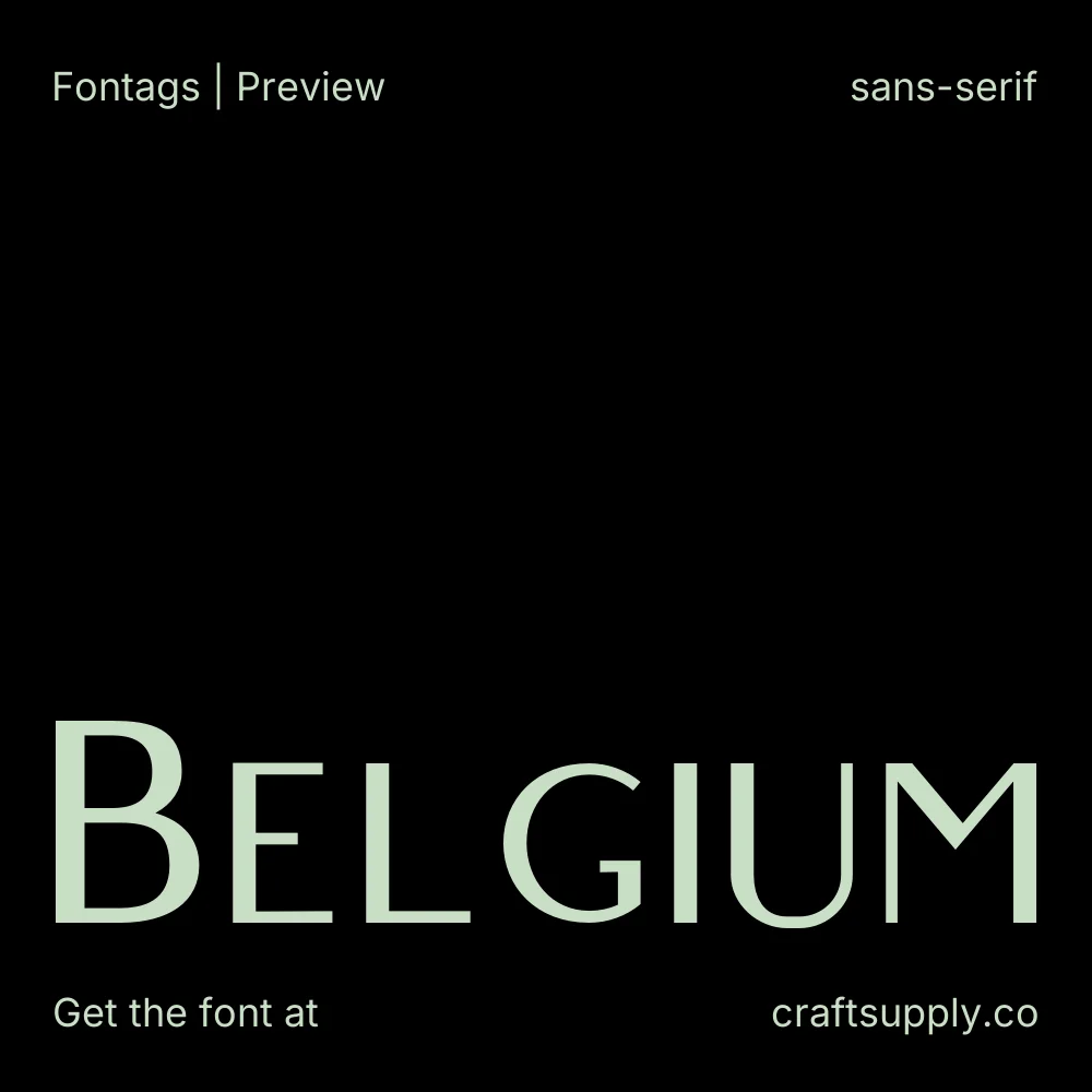Belgium font specimen