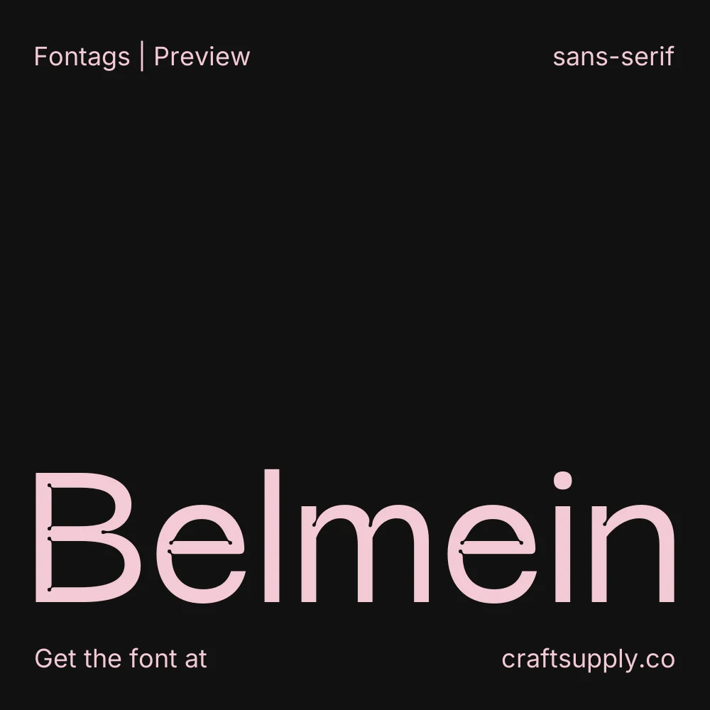 Belmein font specimen