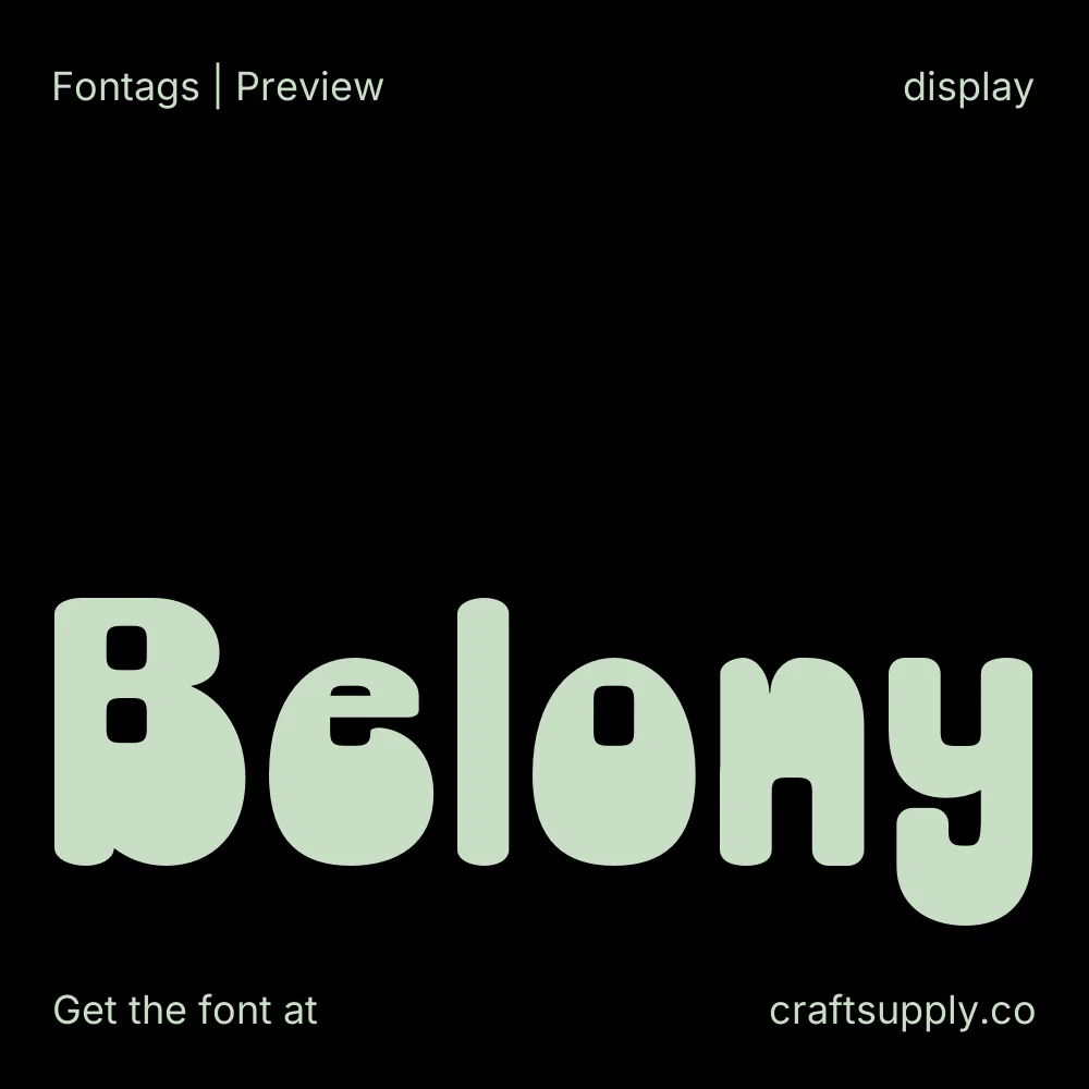 Belony font specimen