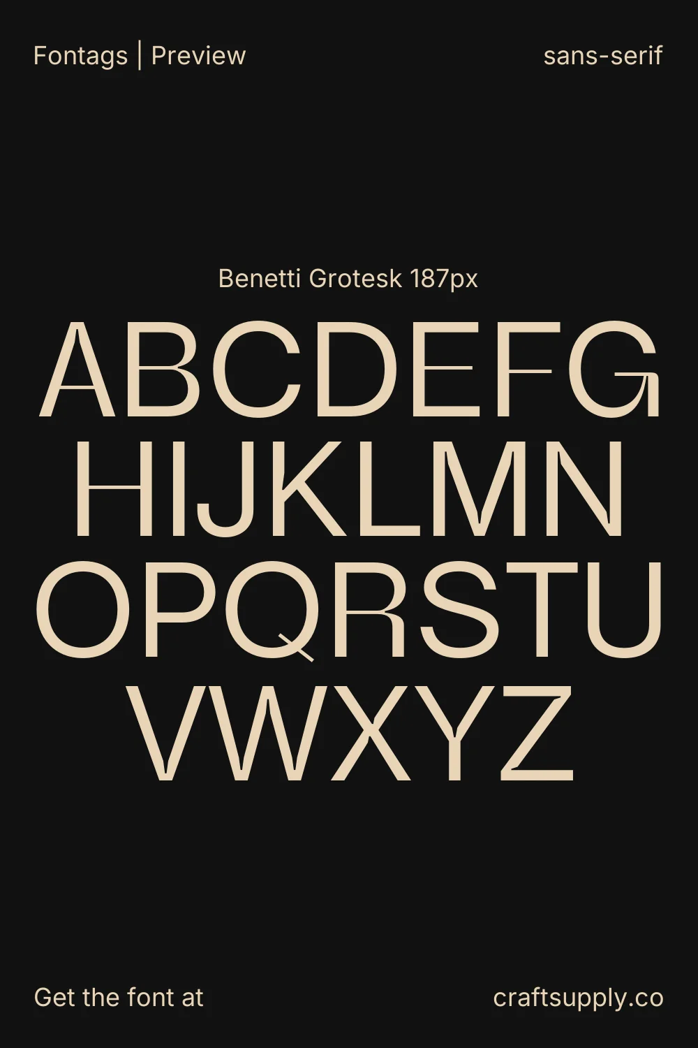 Benetti Grotesk specimen 2