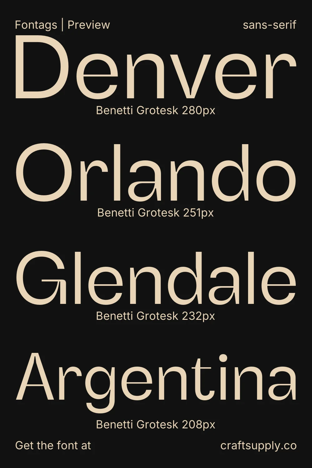 Benetti Grotesk specimen 4