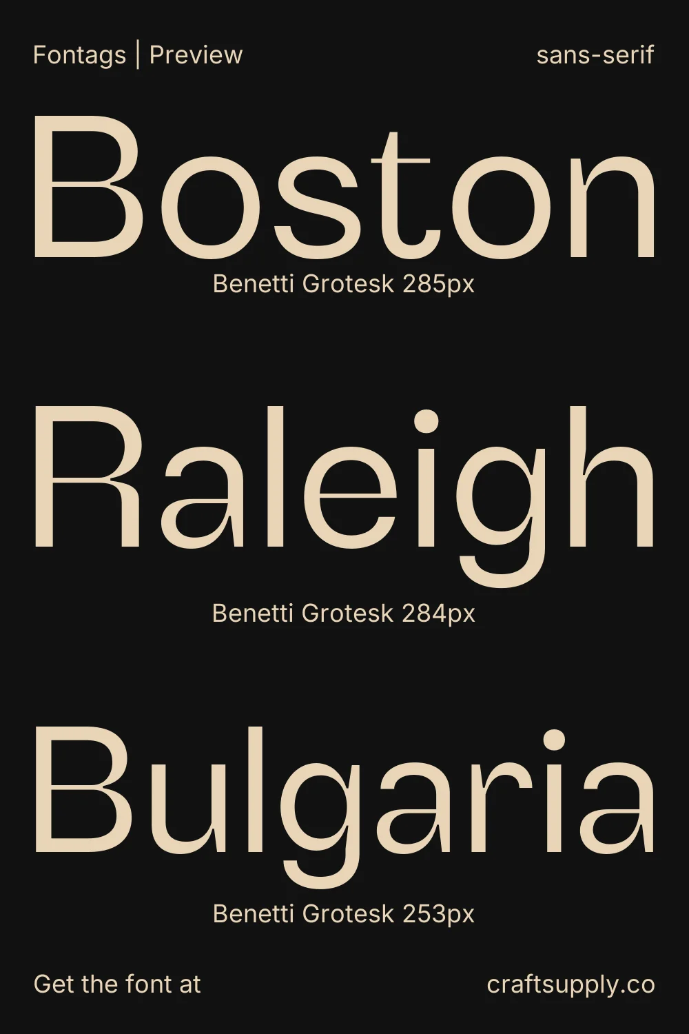 Benetti Grotesk specimen 5