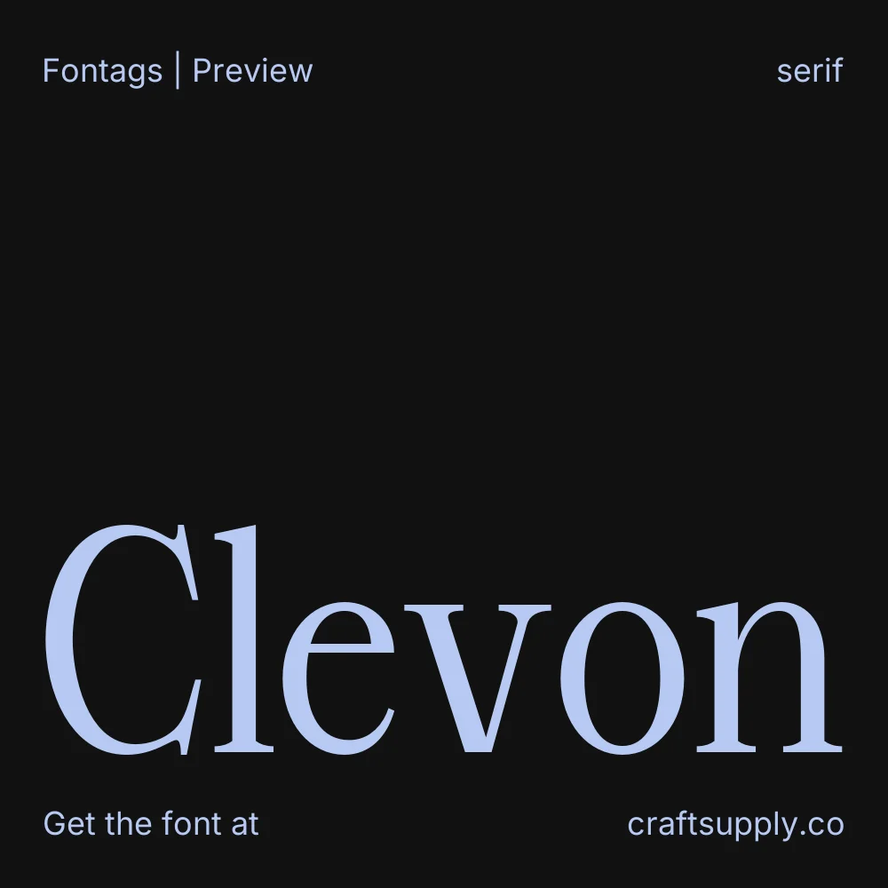 Clevon font specimen