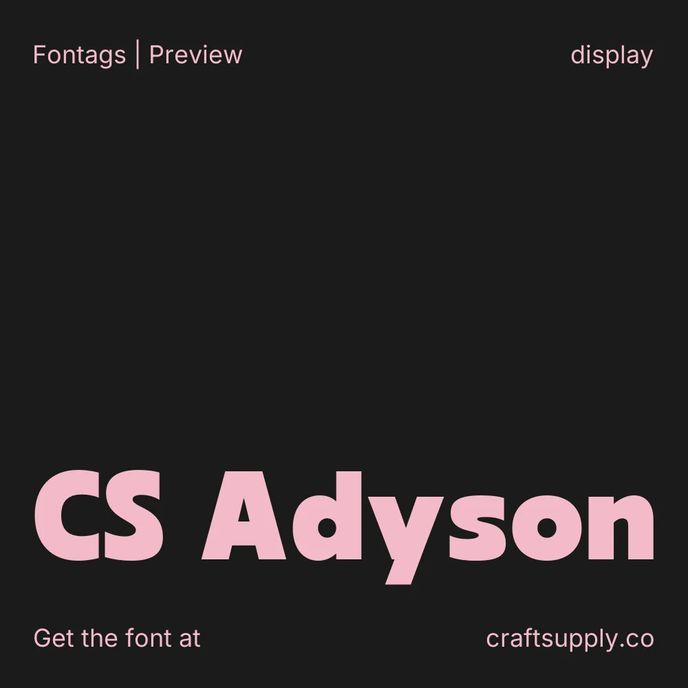 CS Adyson font specimen
