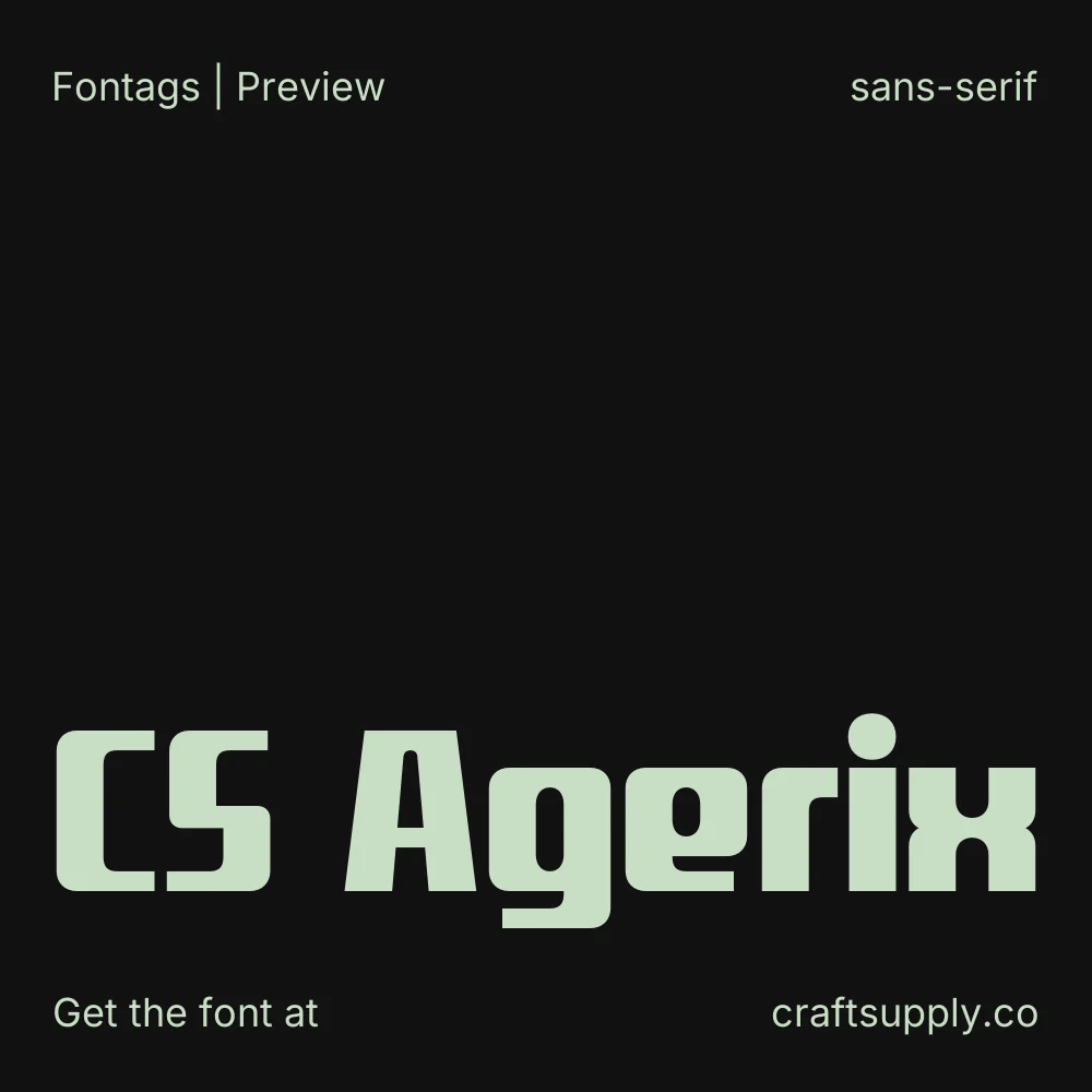 CS Agerix font specimen