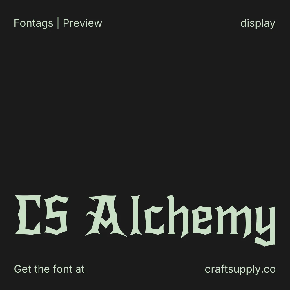 CS Alchemy font specimen