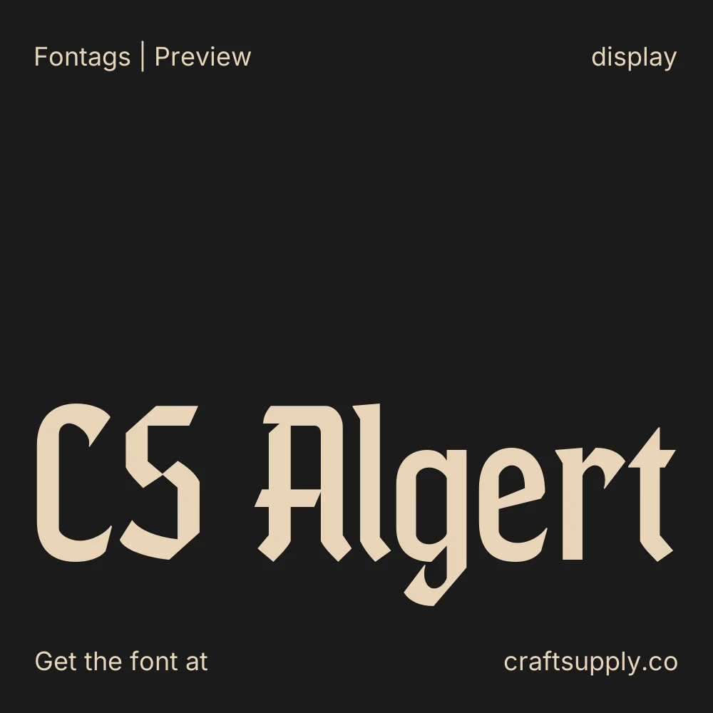 CS Algert font specimen
