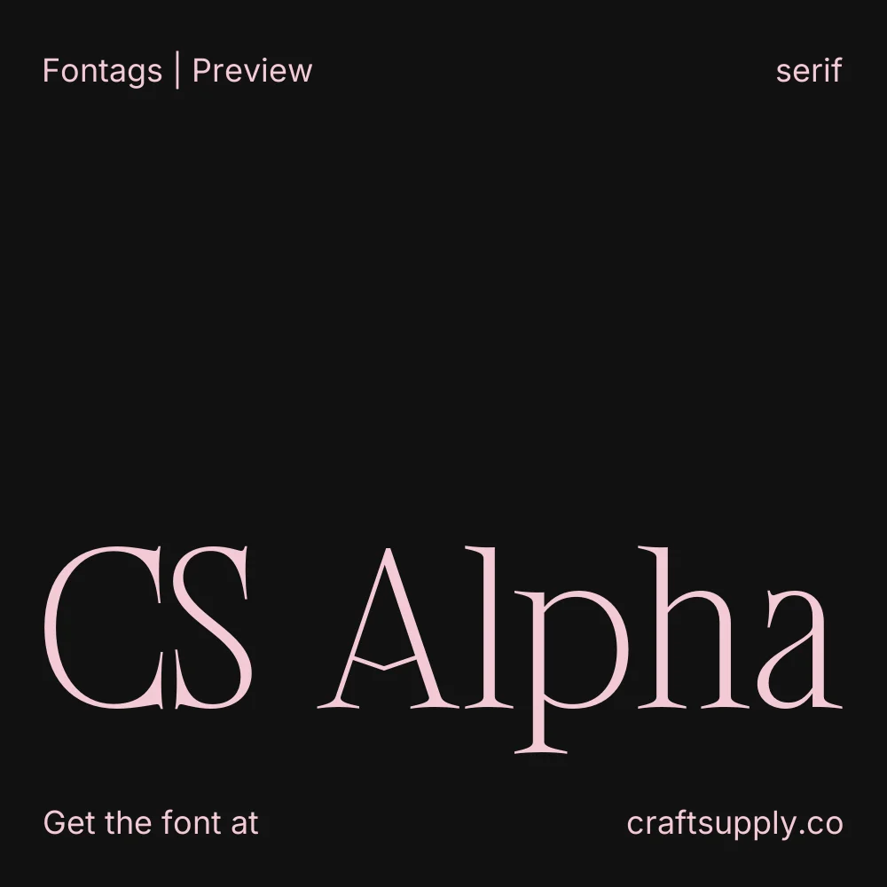 CS Alpha font specimen