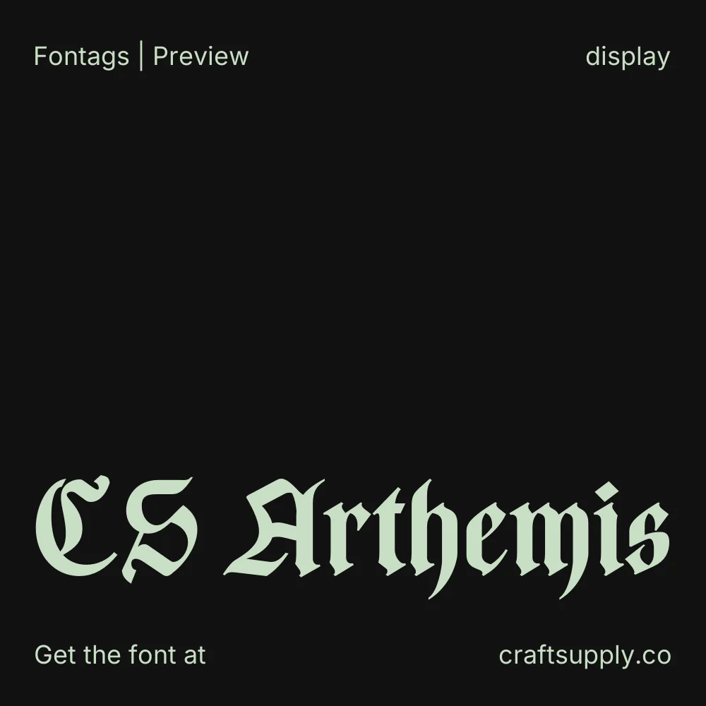 CS Arthemis font specimen