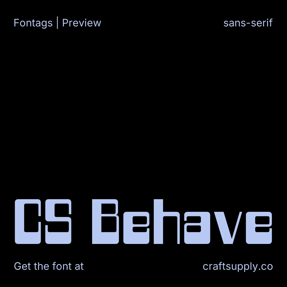CS Behave font specimen