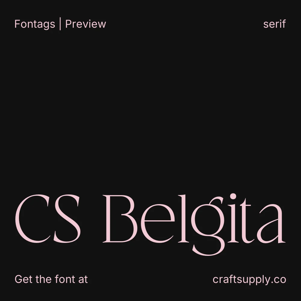 CS Belgita font specimen