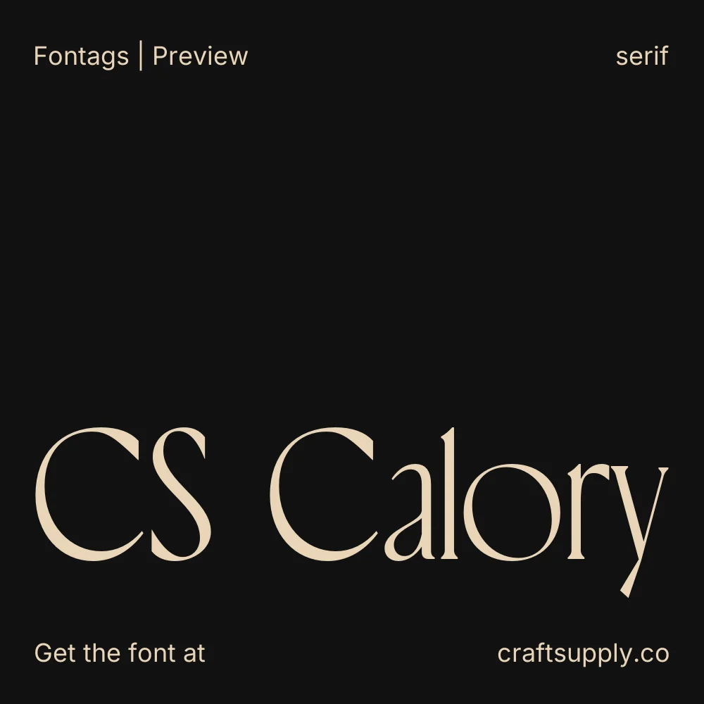 CS Calory font specimen