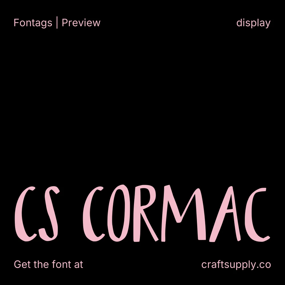 CS Cormac font specimen
